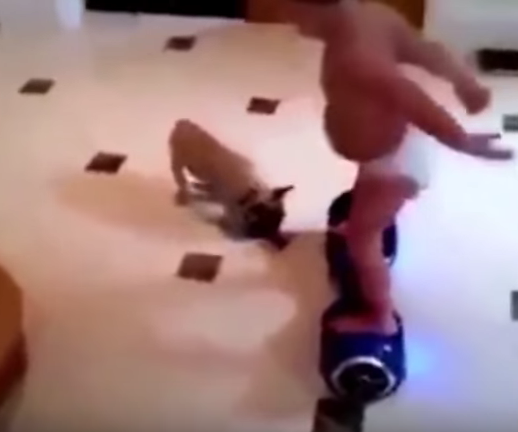 This is What Happens When Mom Sees Baby Riding a Hoverboard