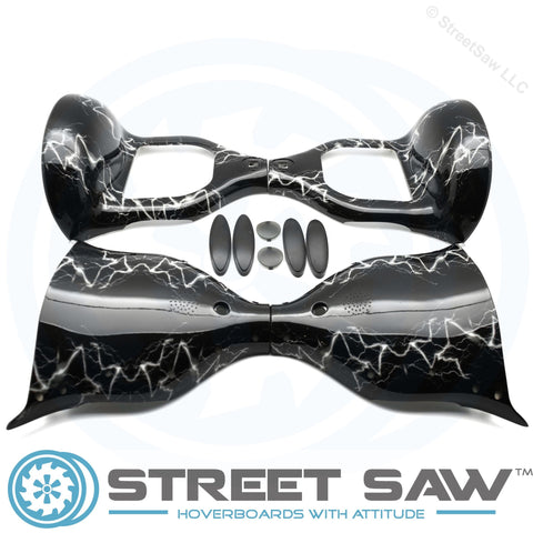 Image of 10 Inch Hoverboard Outer Shell Black Lightning